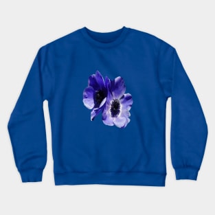 Blue Mauve Anemone Vector Cut Out Crewneck Sweatshirt